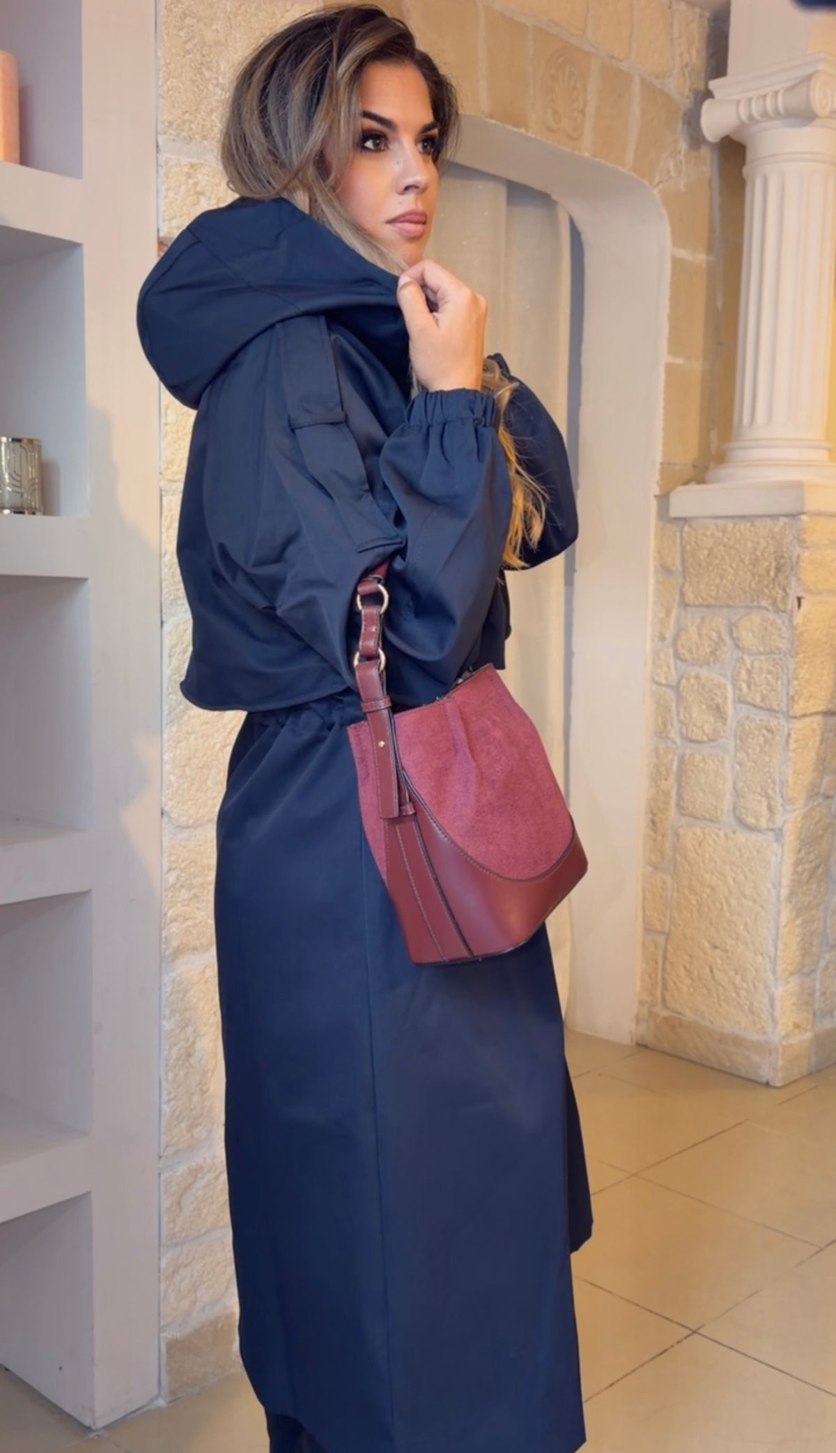 Trench long à capuche