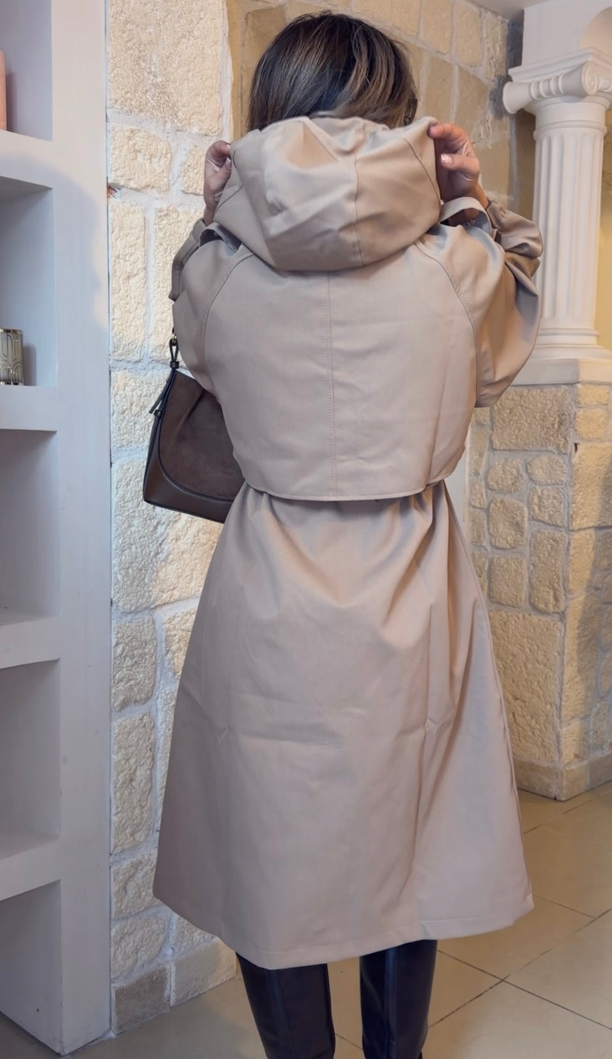 Trench long à capuche