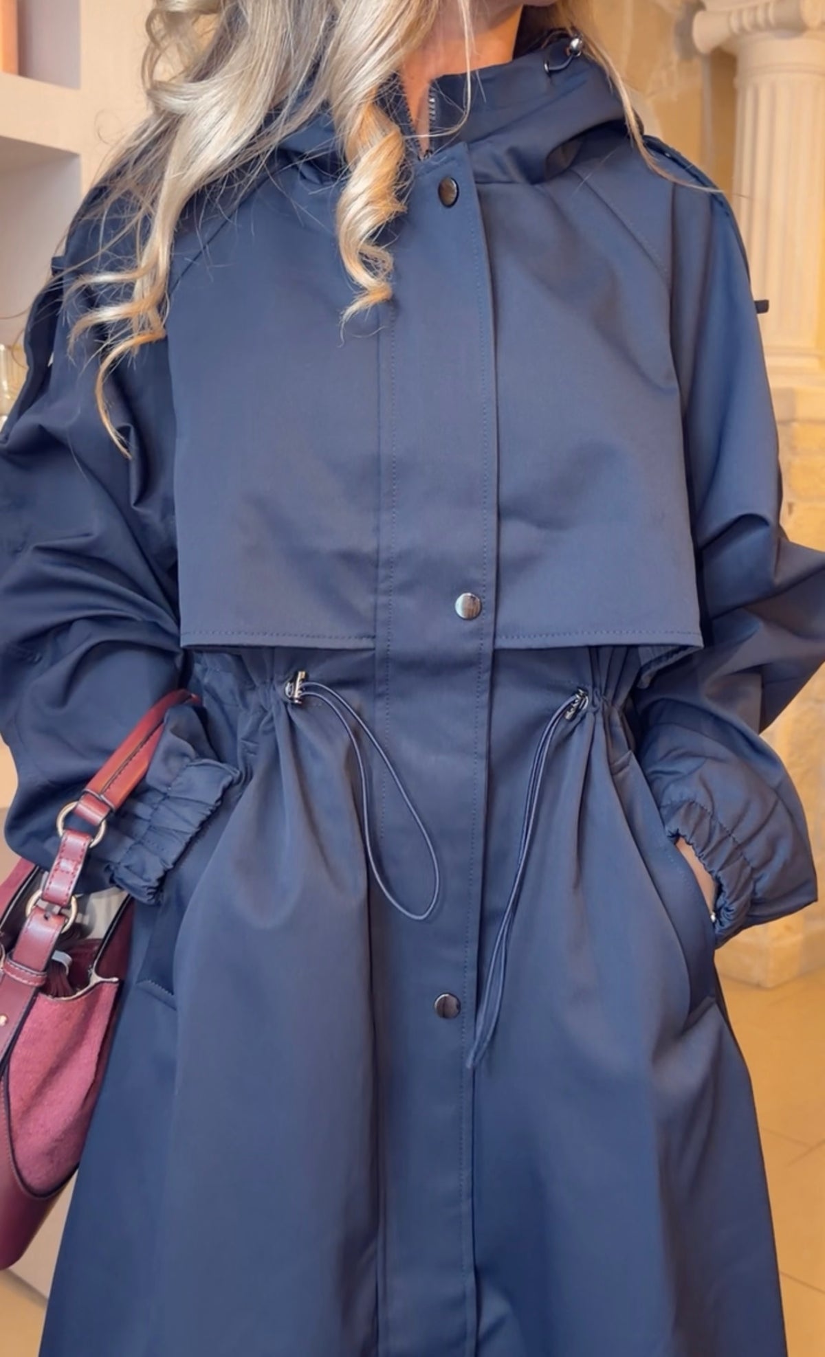 Trench long à capuche
