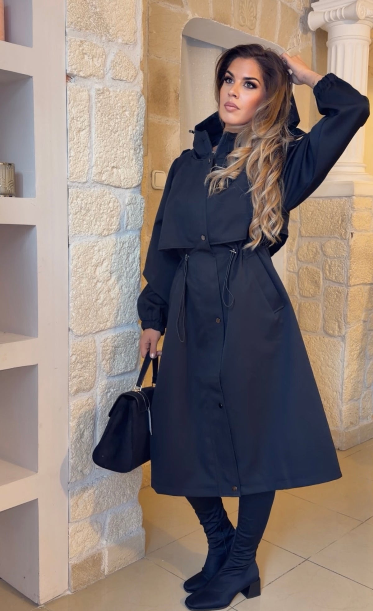 Trench long à capuche
