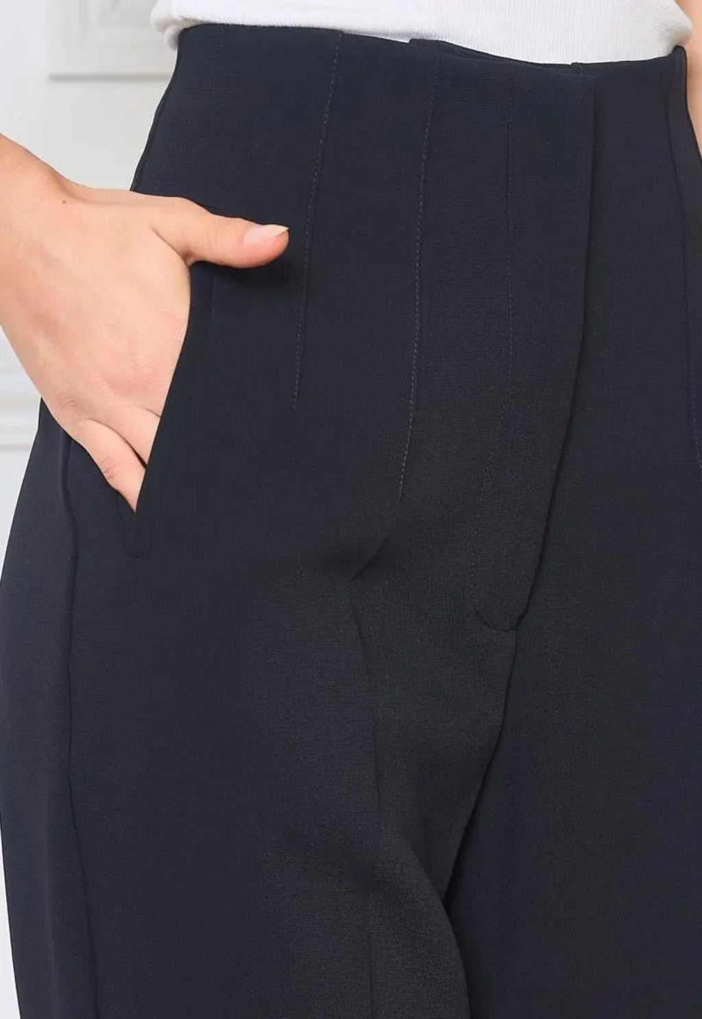 Pantalon tailleur noir femme - détail