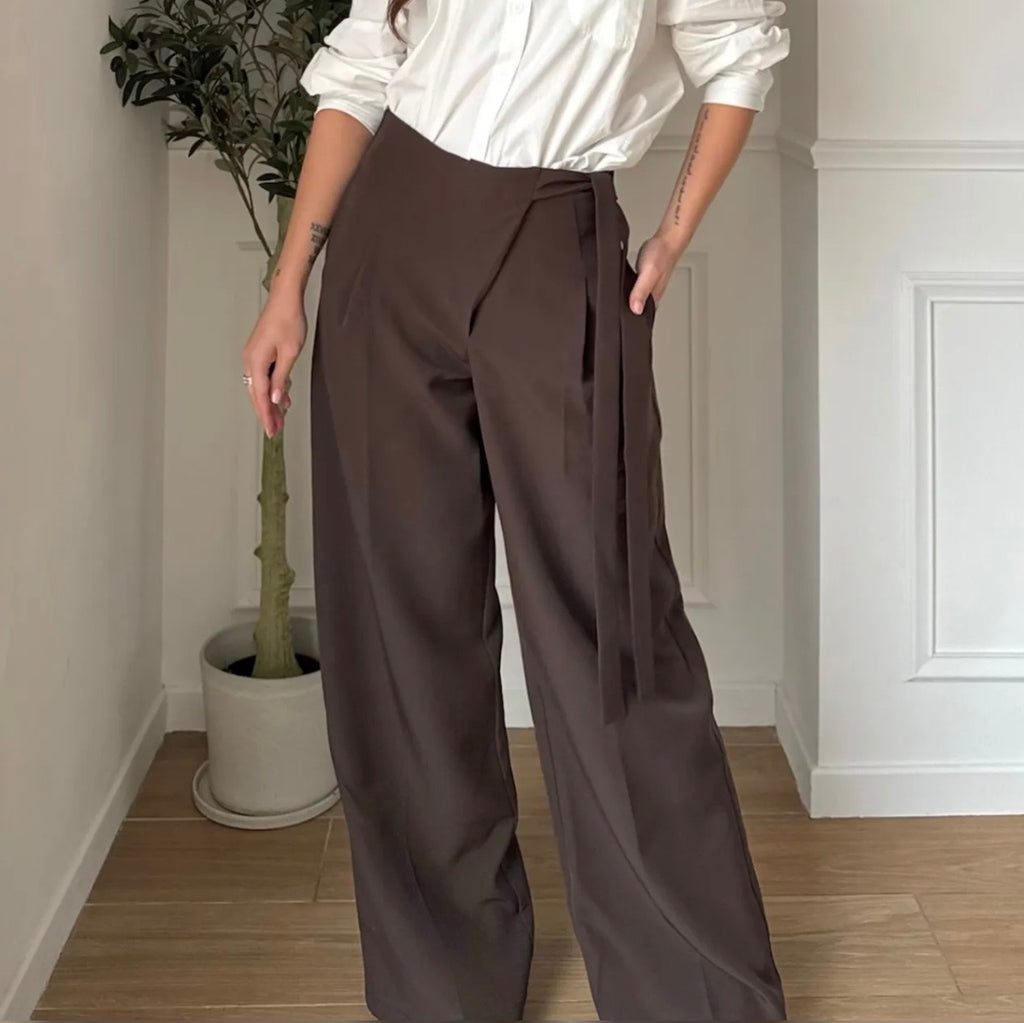 Pantalon Élégance à Nouer chocolat