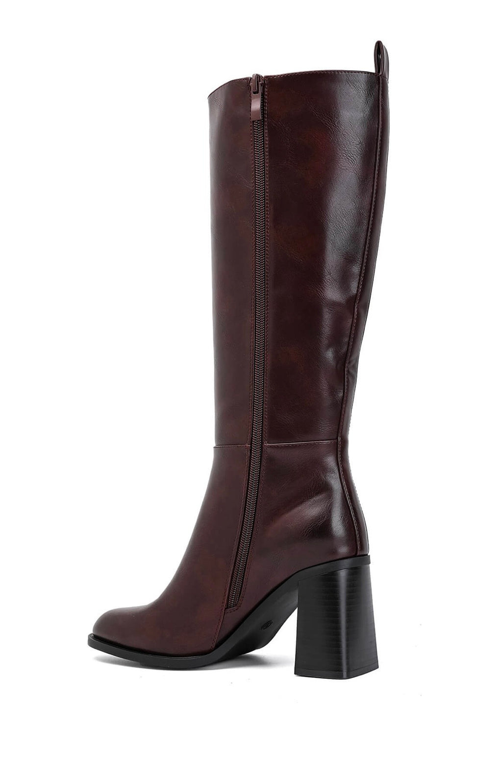 Botte SIENNA marron vue de profil, fermeture zippée