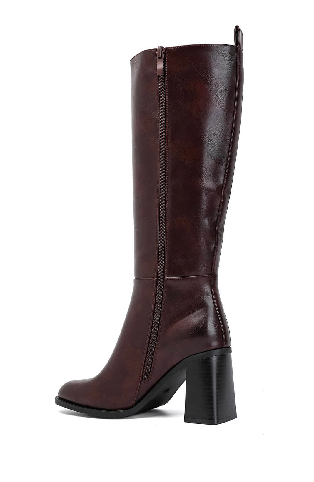 Botte SIENNA marron vue de profil, fermeture zippée