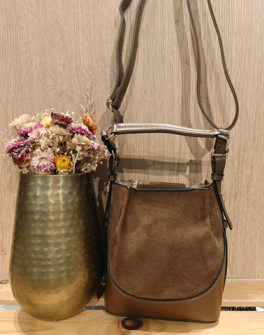 Sac NOVA marron avec poignée et bandoulière