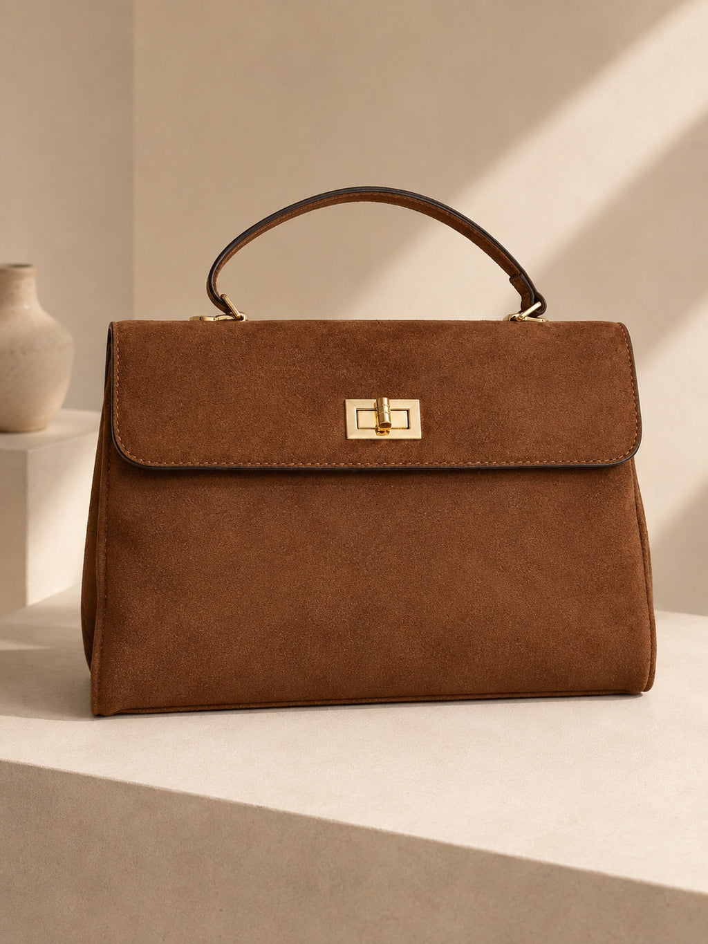 Sac Signature Sabria marron vue de face
