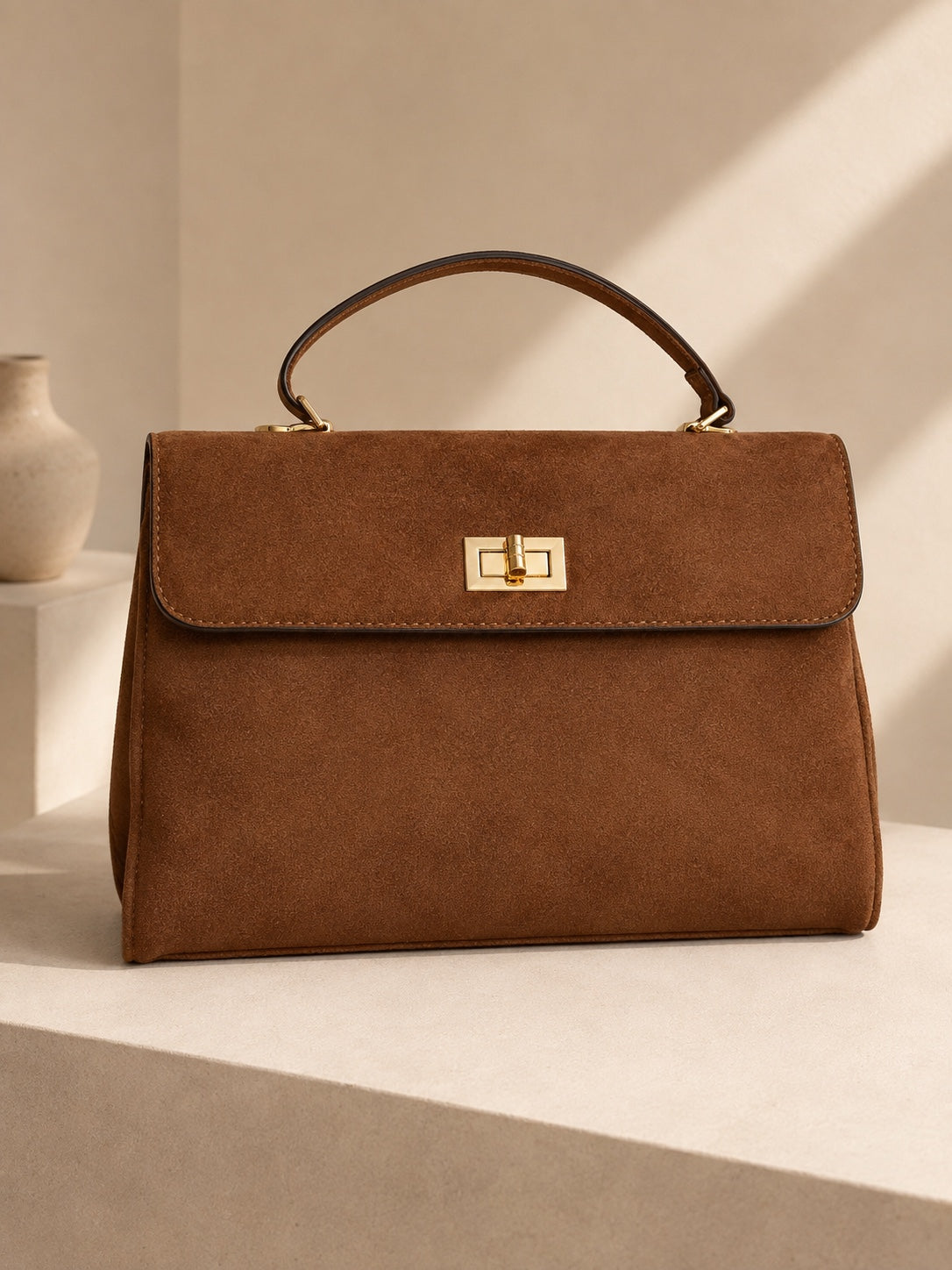 Sac Signature Sabria marron vue de face